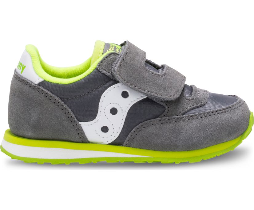 Saucony Baby Jazz Hook & Loop Kids\' Sneakers Grey / White | Canada 712PJJQ